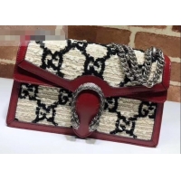 Classic Hot Gucci Dionysus GG Tweed Small Shoulder Bag 400249 White/Black 2019