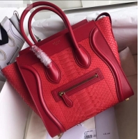 Purchase Celine Python Luggage Micro Bag C090901 Red