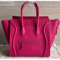 Sumptuous Celine Mini Luggage Bag in Original Drummed Calfskin Fuchsia C090903