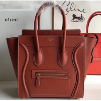 Classic Celine Micro Luggage Bag in Original Smooth Calfskin Caramel C090904