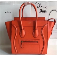 New Product Celine Micro Luggage Bag in Original Smooth Calfskin Orange C090904