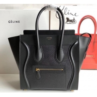 Luxury Celine Micro Luggage Bag in Original Black/Lizard Pattern C090905