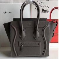 Grade Quality Celine Micro Luggage Bag in Original Drummed Calfskin Etoupe C090905