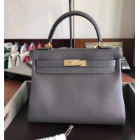 Well Crafted Hermes Kelly 28cm Bag In Original togo Leather With Gold/Silver Hardware vert gris H091405