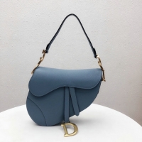 Top Sell Dior Saddle Bag Embossed Grained Calfskin Leather CD96708 Blue