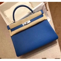 Affordable Price Hermes Kelly 28cm Bag In Original togo Leather With Gold/Silver Hardware cobalt blue H091405