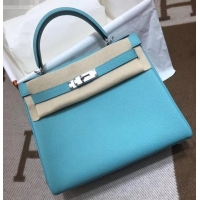 Good Taste Hermes Kelly 28cm Bag In Original togo Leather With Gold/Silver Hardware Macaron blue H091405