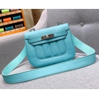 Low Price Hermes berline 20 bag in original swift leather Macaron blue H091406