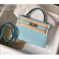 Best Price Hermes mini kelly II in original epsom leather Macaron blue H091408