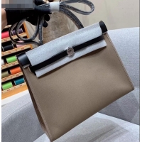 Classic Hermes Herbag Zip 31 Bag in Original Quality Black/Camel H091410