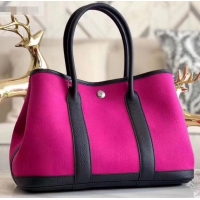 Luxury Hermes Canvas Garden Party 30 Bag Fuchsia H091411