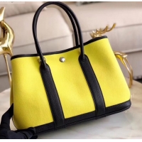 Grade Quality Hermes Canvas Garden Party 30 Bag Yellow H091411