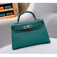 Charming Hermes Mini Kelly II Bag in Original Chevre Leather H091413 Green