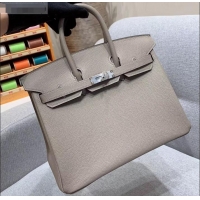 Discount Classic Hermes Birkin 25cm Bag in Original Epsom Leather H091416 Light Gray