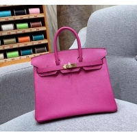 Popular Style Hermes Birkin 25cm Bag in Original Epsom Leather H091416 Fuchsia