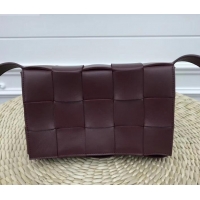 Market Sells Bottega Veneta Cassette Crossbody Bag In Maxi Intrecciato BV90726 Burgundy 2019