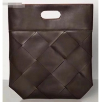 Shop Grade Bottega Veneta Small Slip Tote Bag In Maxi Weave BV90732 Coffee 2019