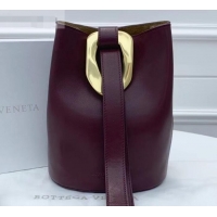 Top Grade Bottega Veneta Drop Petite Bucket Bag BV90802 Burgundy 2019