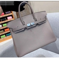 Best Product Hermes Birkin 25cm Bag in Original Togo Leather H091418 Light Gray