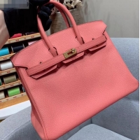 Perfect Hermes Birkin 25cm Bag in Original Togo Leather H091418 Pink