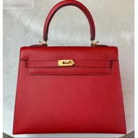 Promotional Hermes Kelly 25cm Bag in Original Epsom Leather H091420 Cherry Red