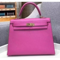 Best Price Hermes Kelly 25cm Bag in Original Epsom Leather H091420 Dark Pink