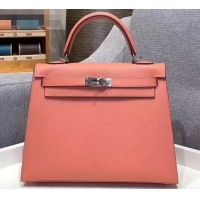 Affordable Price Hermes Kelly 25cm Bag in Original Epsom Leather H091420 Lobster Pink