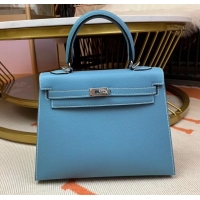 Discount Hermes Kelly 25cm Bag in Original Epsom Leather H091420 Sky Blue