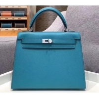 Best Price Hermes Kelly 25cm Bag in Original Epsom Leather H091420 Turquoise