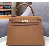 Duplicate Hermes Kelly 25cm Bag in Original Epsom Leather H091420 Brown