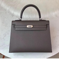 Duplicate Hermes Kelly 25cm Bag in Original Epsom Leather H091420 Gray