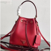 Purchase Prada Saffiano Leather Bucket Bag 1BZ032 Red