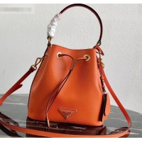 Top Grade Prada Saffiano Leather Bucket Bag 1BZ032 Orange