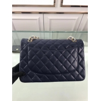 ​Top Quality Chanel Flap Shoulder Bag Original Lambskin Leather CF1113 Navy Blue Glod