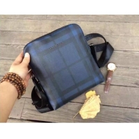 Hot Sell BurBerry Messenger Bag in Haymarket Check BU34125 Blue&Black