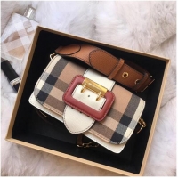 Good Taste BURBERRY Hampshire vintage check leather cross-body bag 24581 white