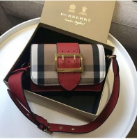 Grade  BURBERRY Hampshire vintage check leather cross-body bag 24581 red