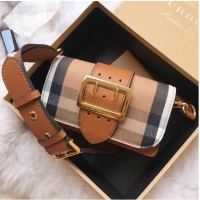 Original Cheap BURBERRY Hampshire vintage check leather cross-body bag 24581 brown