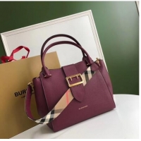 Perfect Quality BURBERRY Medium Banner tote bag 0221 Burgendy