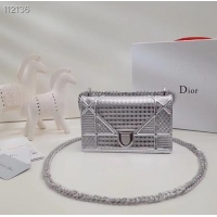 Fashion Show Collection Dior DIORAMA leather Chain bag S0328 silver