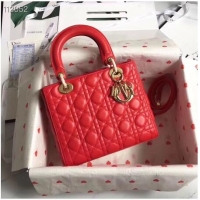 Best Cheap LADY DIOR LAMBSKIN BAG CAL44550 red