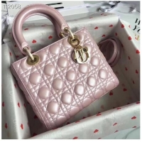 Top Quality LADY DIOR LAMBSKIN BAG CAL44550 pearly-lustre pink