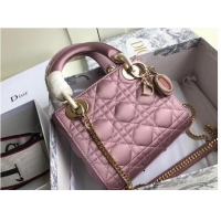 Imitation MINI LADY DIOR SATIN BAG M424 Pink Purple