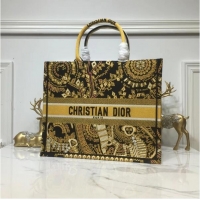 Duplicate DIOR BOOK TOTE BAG IN EMBROIDERED CANVAS C1286 Gold