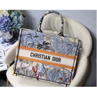 Grade Modern DIOR BOOK TOTE BAG IN EMBROIDERED CANVAS C1287 blue