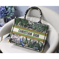 Crafted Fake DIOR BOOK TOTE BAG IN EMBROIDERED CANVAS C1287 green