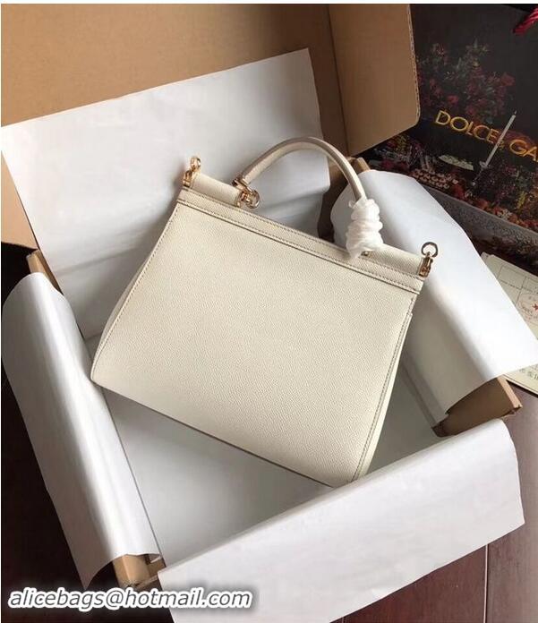 Hot Sell Cheap Dolce & Gabbana SICILY Bag Calfskin Leather 4136 white