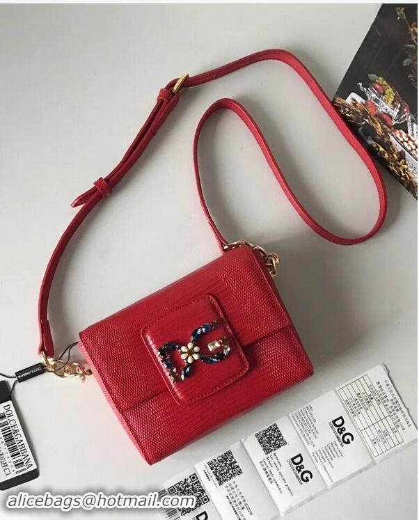 Top Grade Dolce & Gabbana Calfskin Leather shoulder bag 5568 red