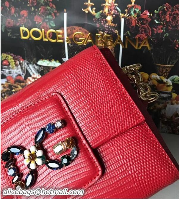 Top Grade Dolce & Gabbana Calfskin Leather shoulder bag 5568 red