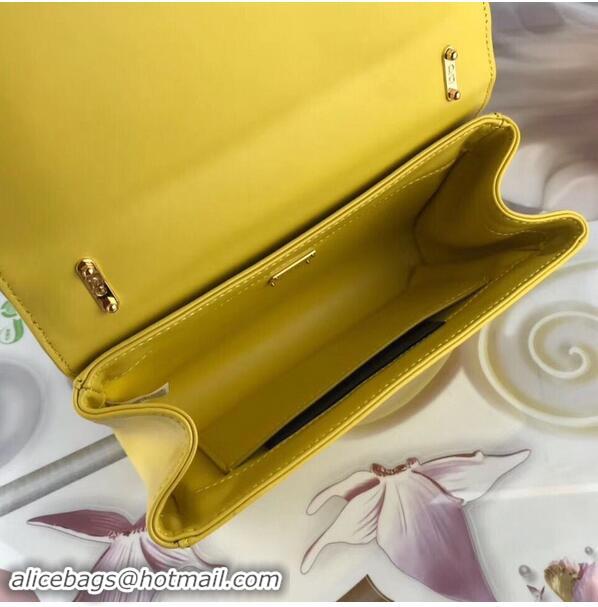 Lowest Price Dolce & Gabbana Original Leather Shoulder Bag BB6315 Yellow